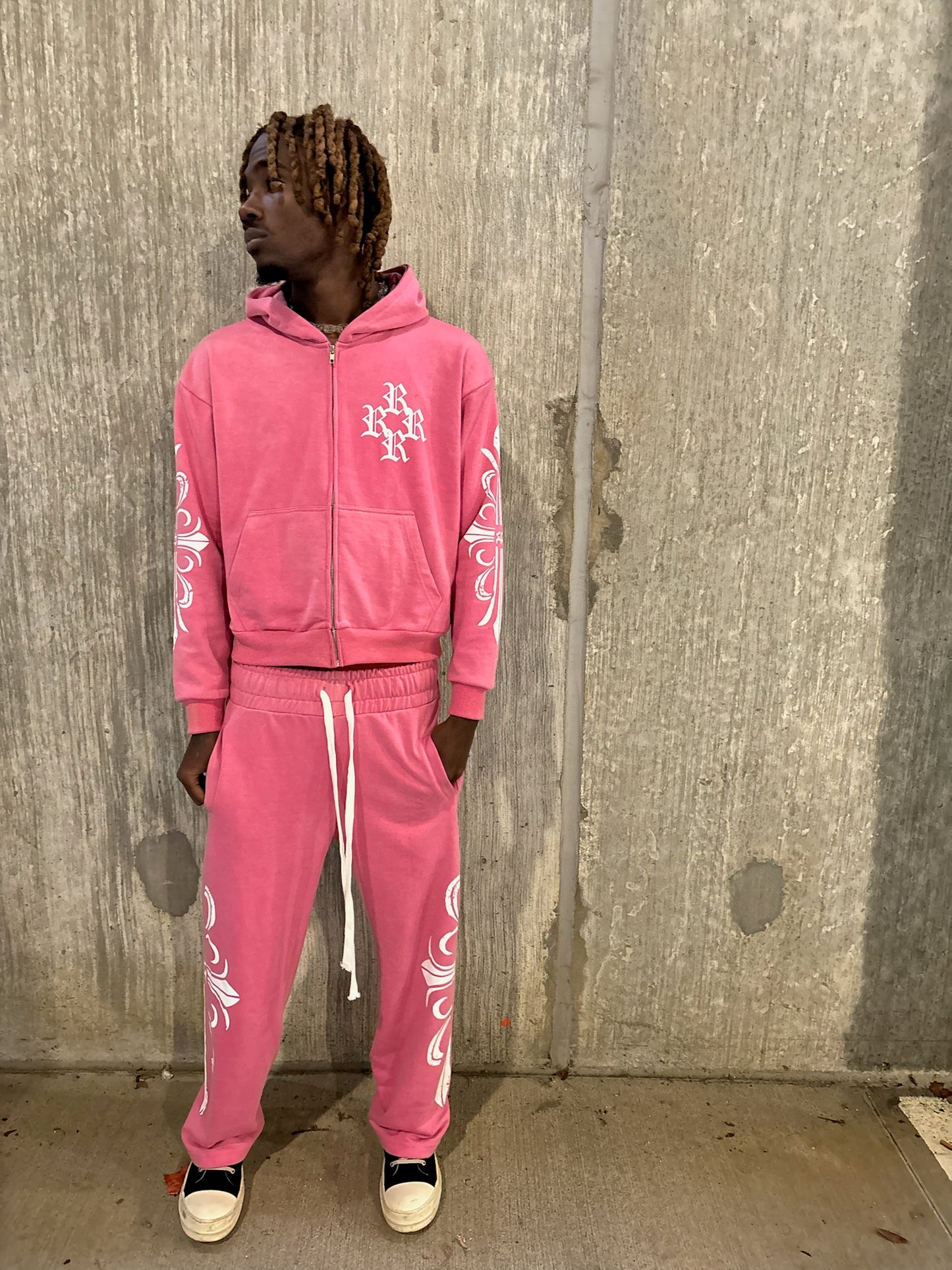 Riches Pink & White Zip up