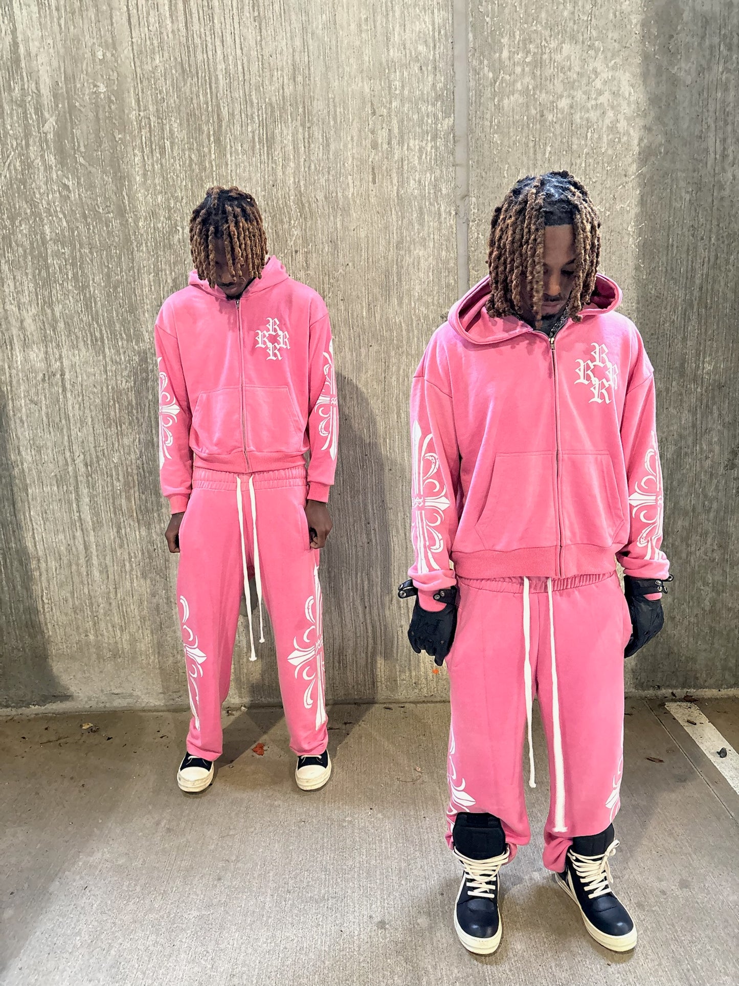 Riches Pink & White sweatpants